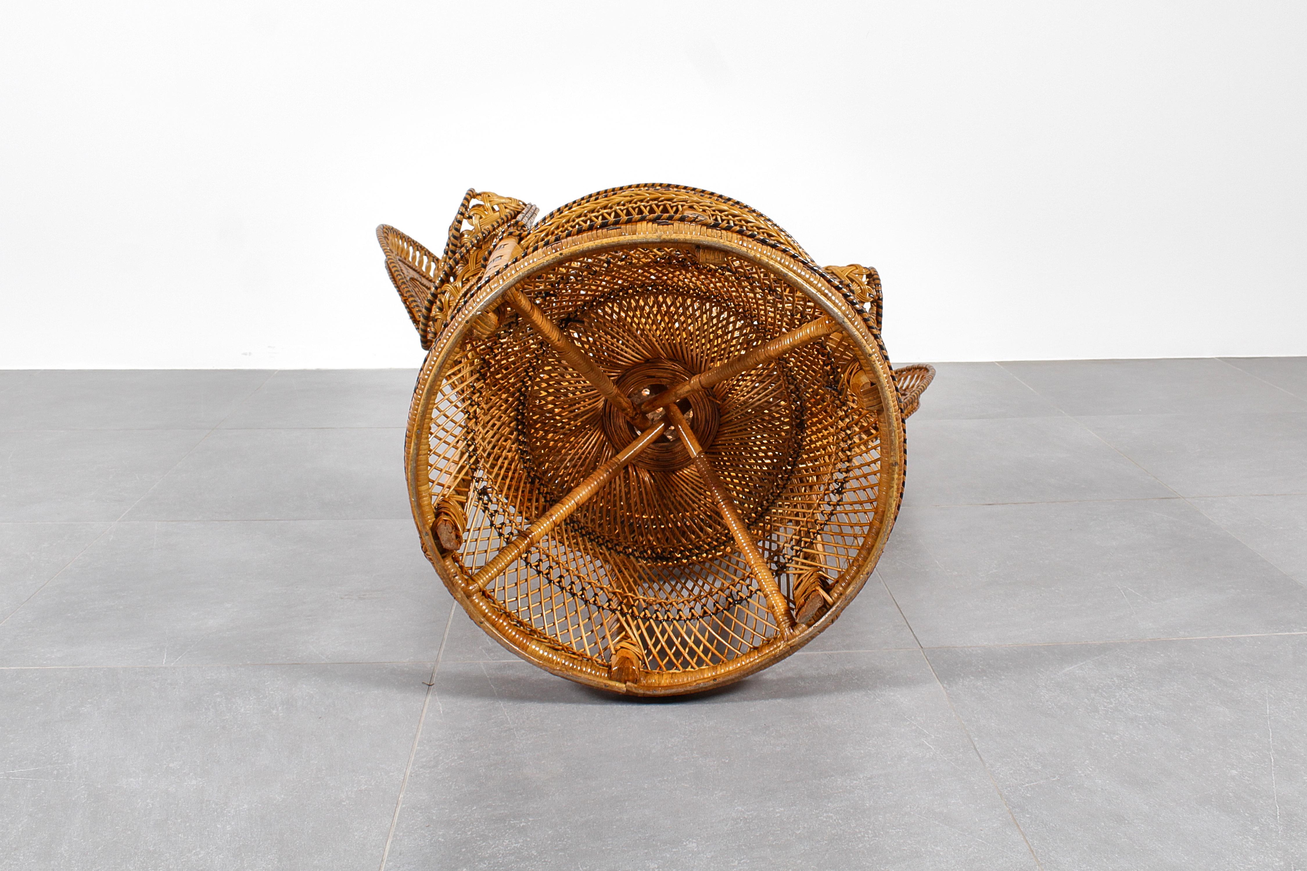 Wicker and Rattan Peacock Armchair model 