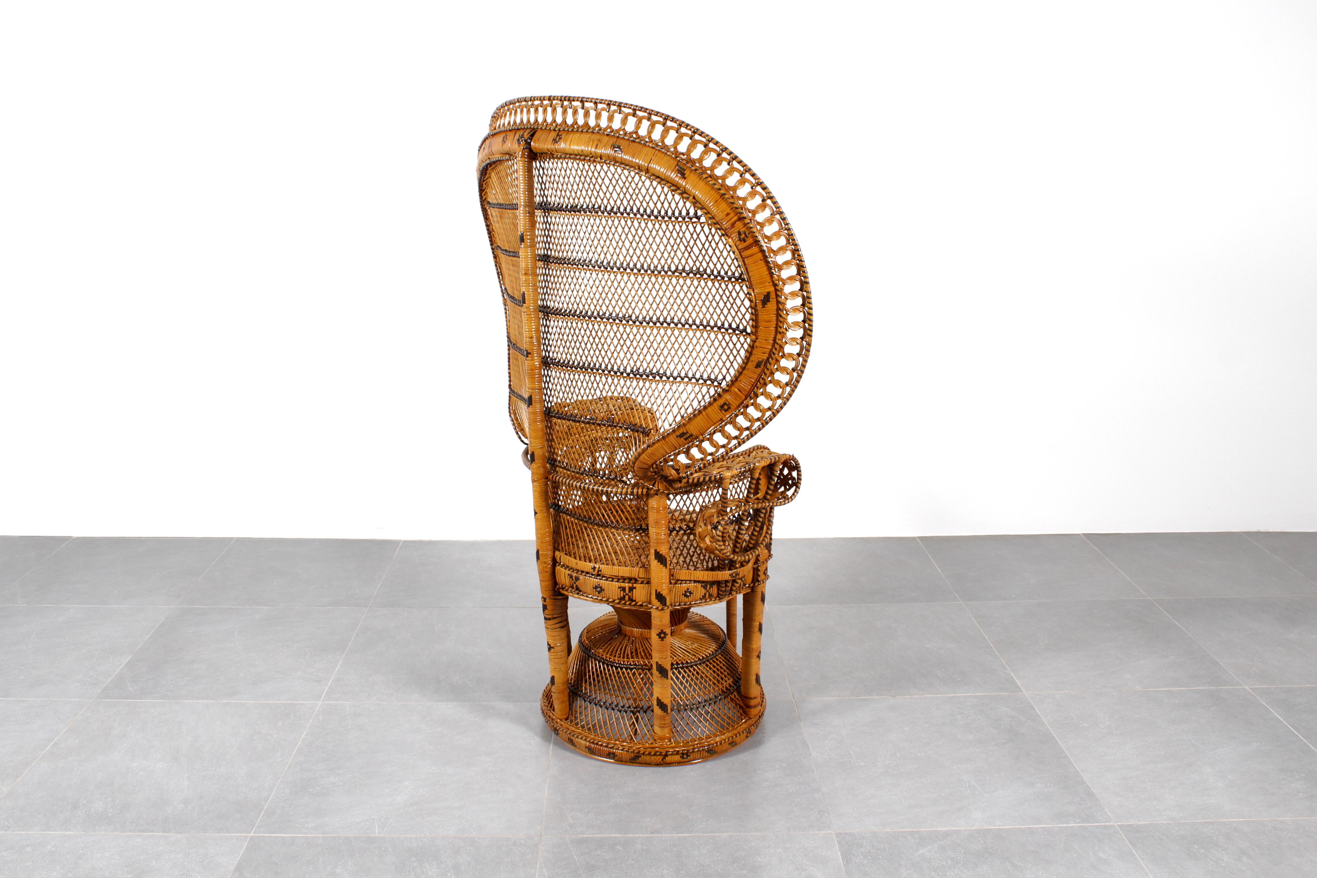Bamboo Wicker and Rattan Peacock Armchair model 