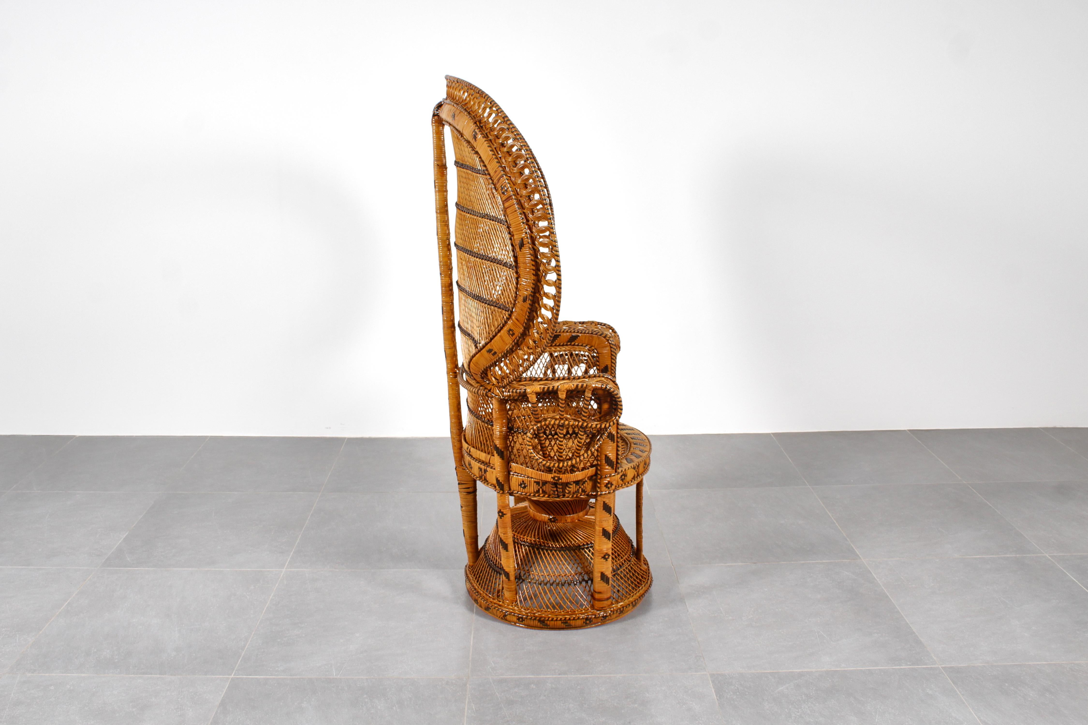 Wicker and Rattan Peacock Armchair model 