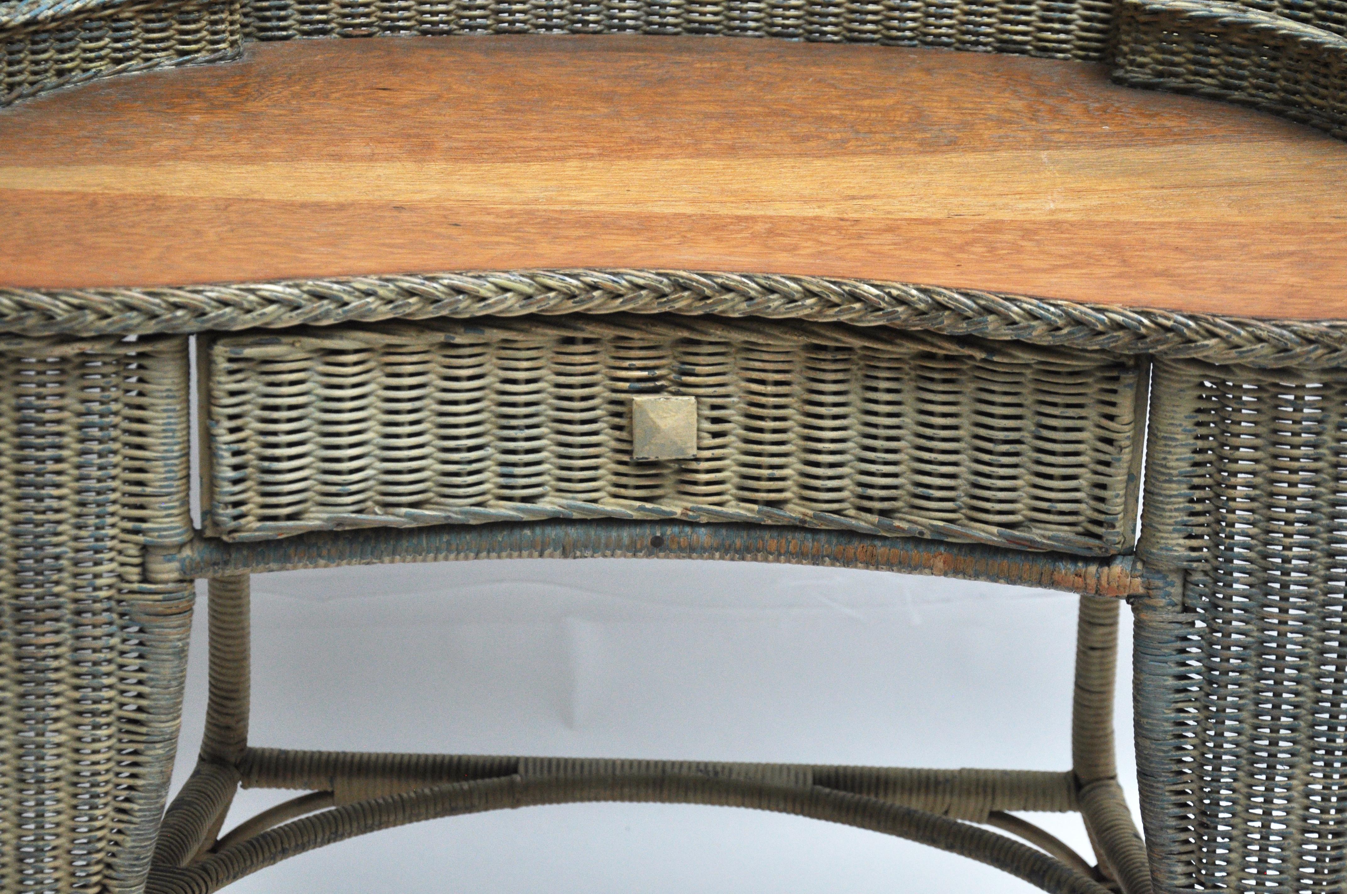 wicker writing desk