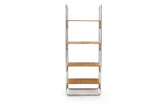 Wicker and Tubular Chrome Storage Shelves/Display