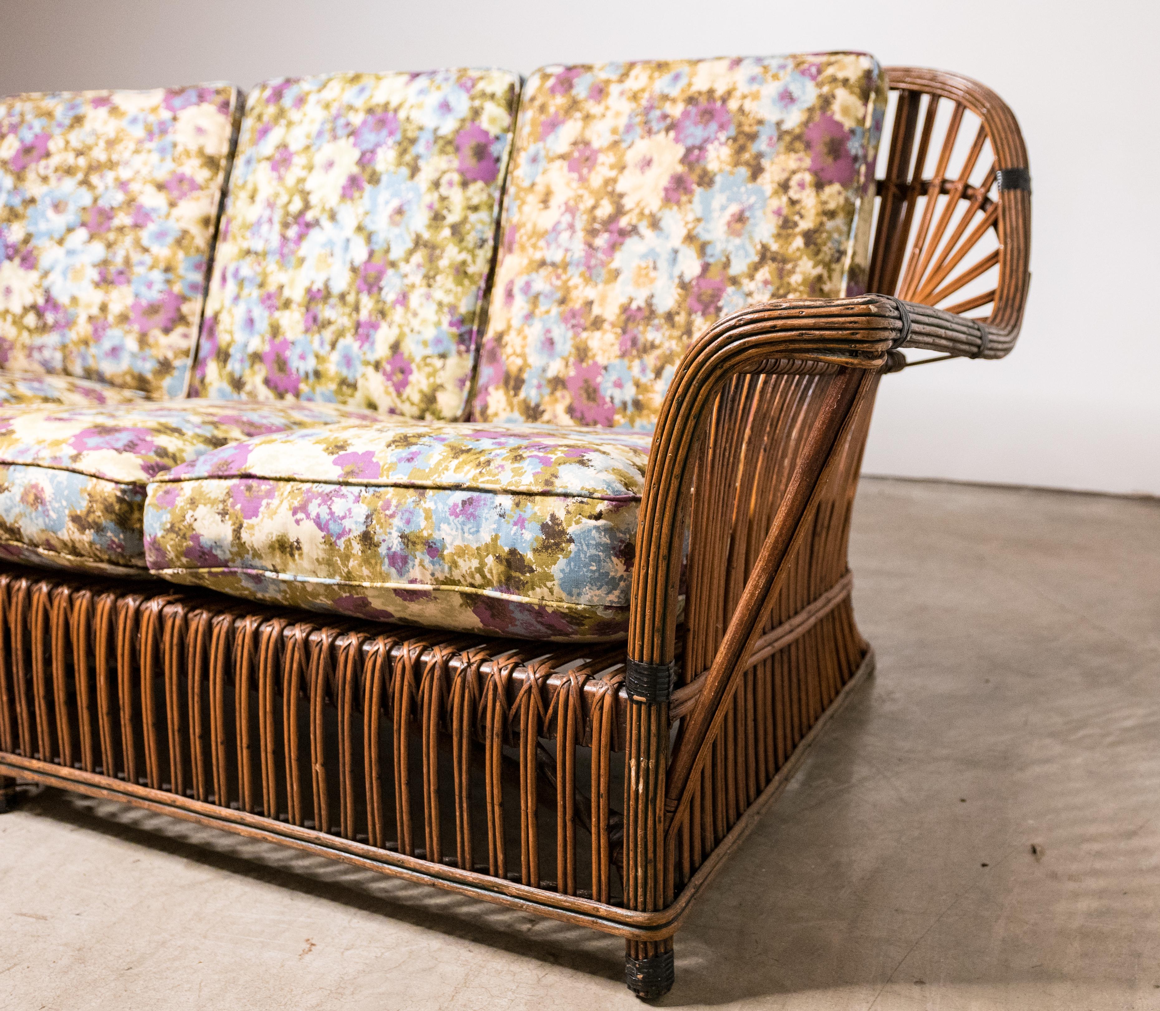 Wicker Antique Mid-Century Sofa 1