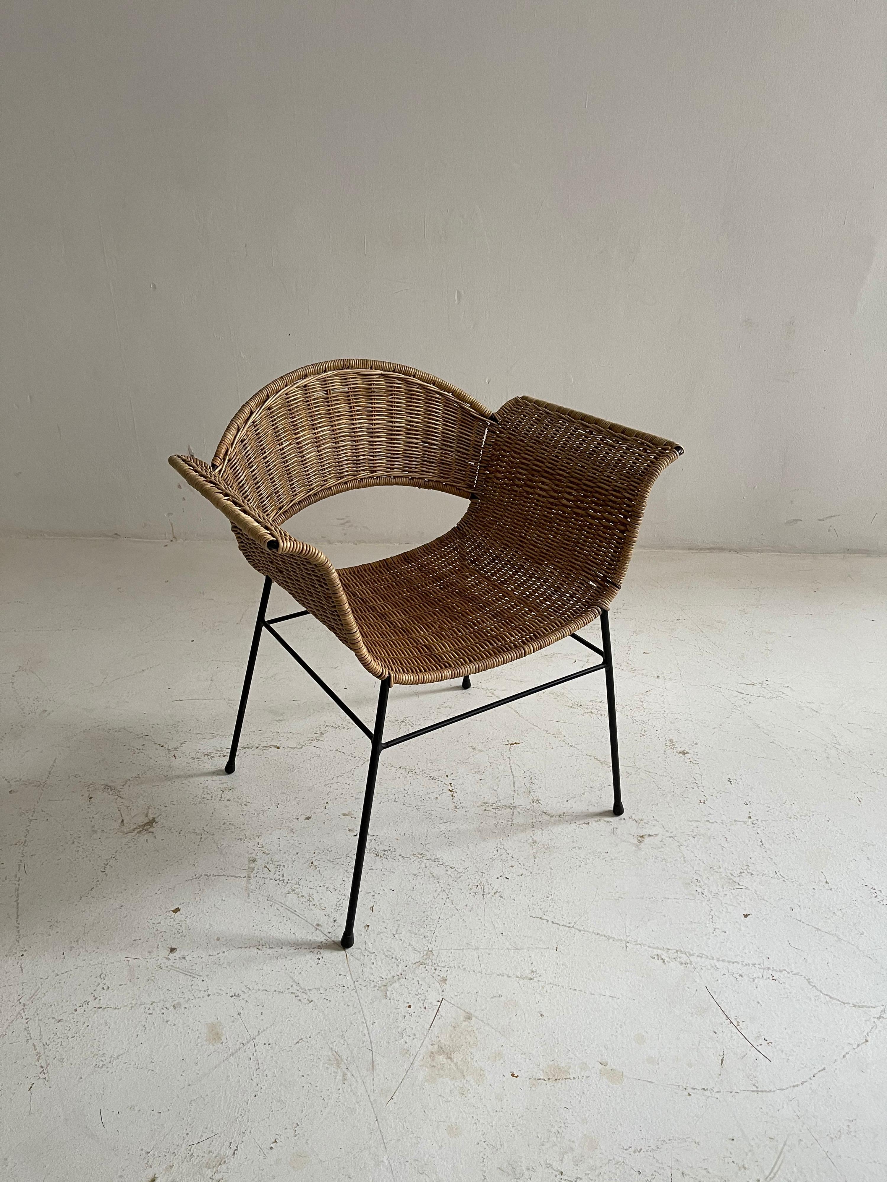 Wicker Armchair, Austria, 1950s For Sale 1