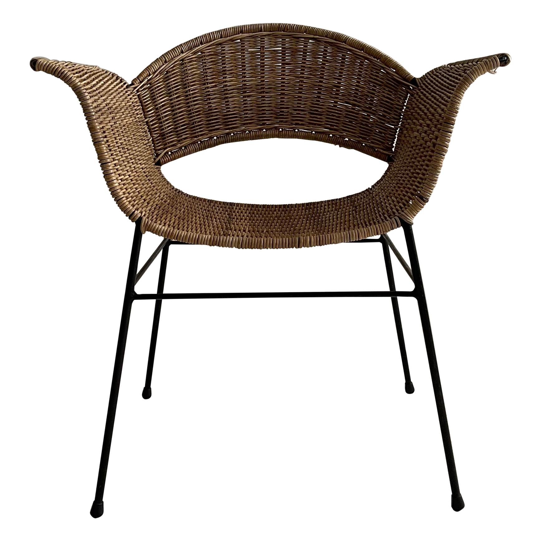 Wicker Armchair, Austria, 1950s For Sale