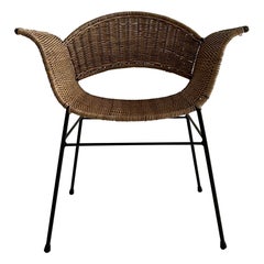 Wicker Armchair, Austria, 1950s