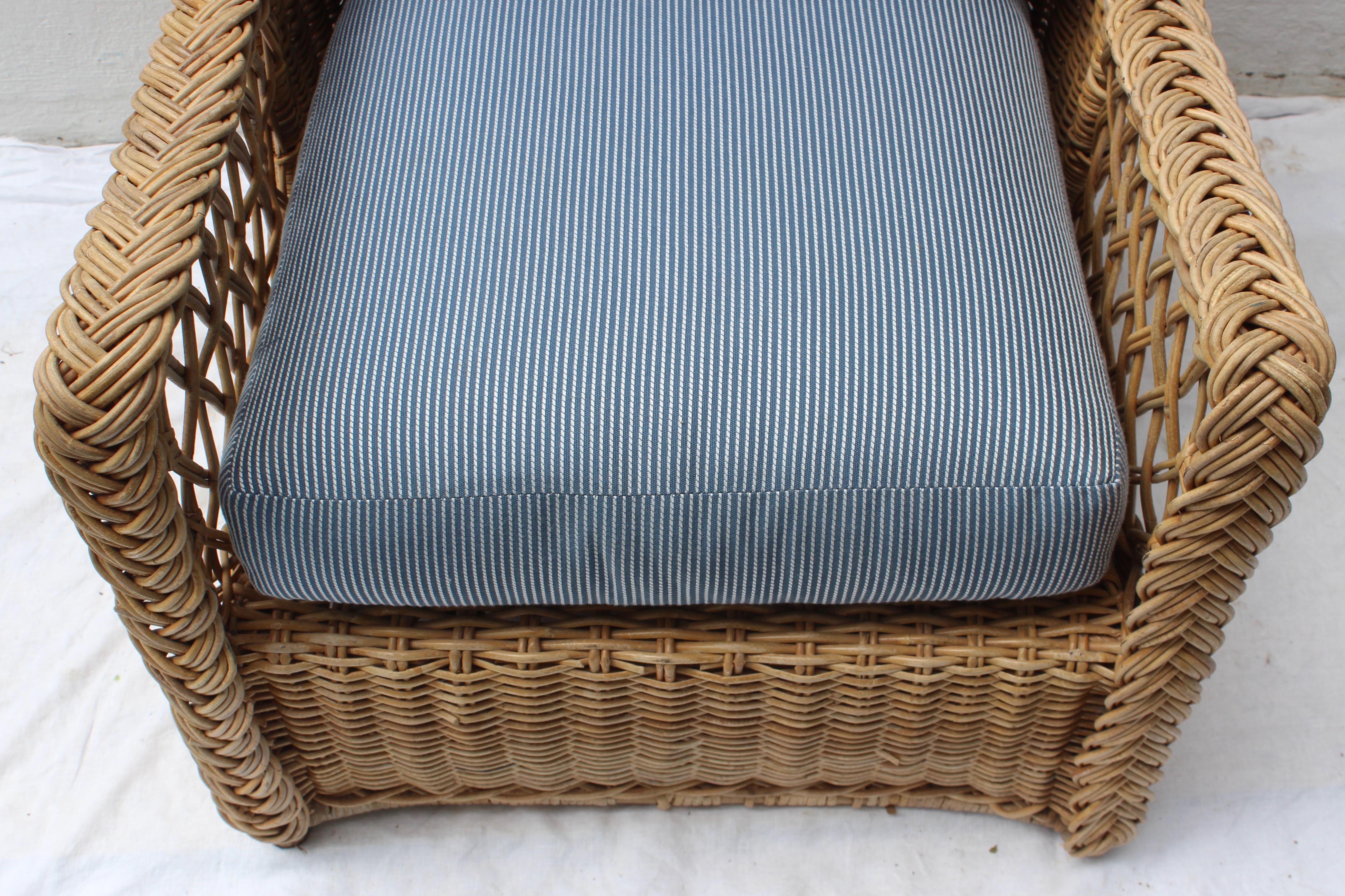 Wicker Armchair In Good Condition In East Hampton, NY