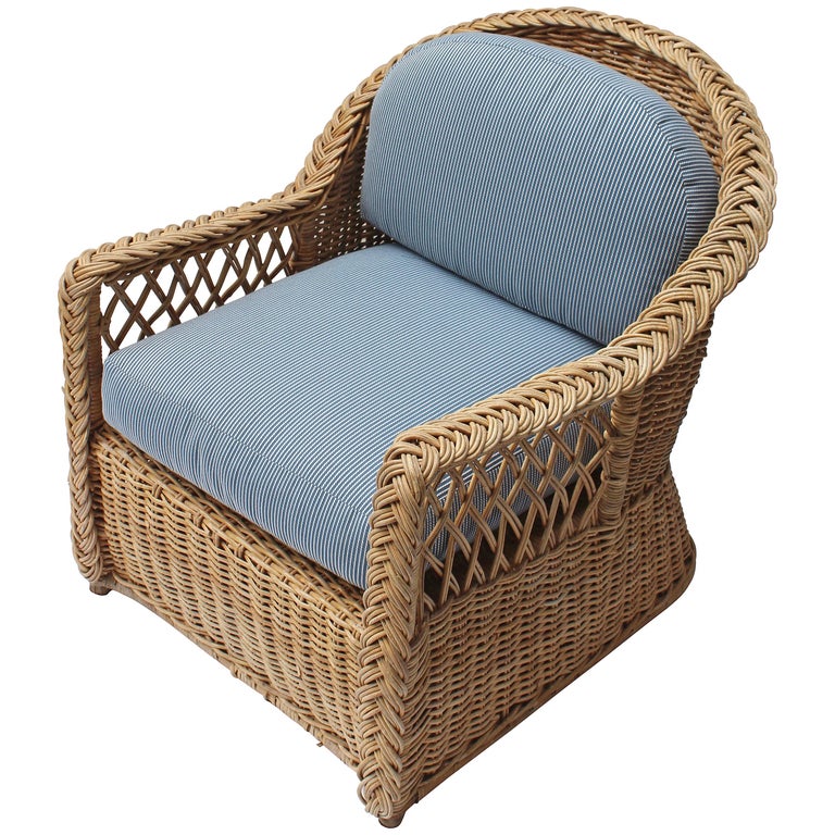 Wicker Armchair For Sale at 1stdibs