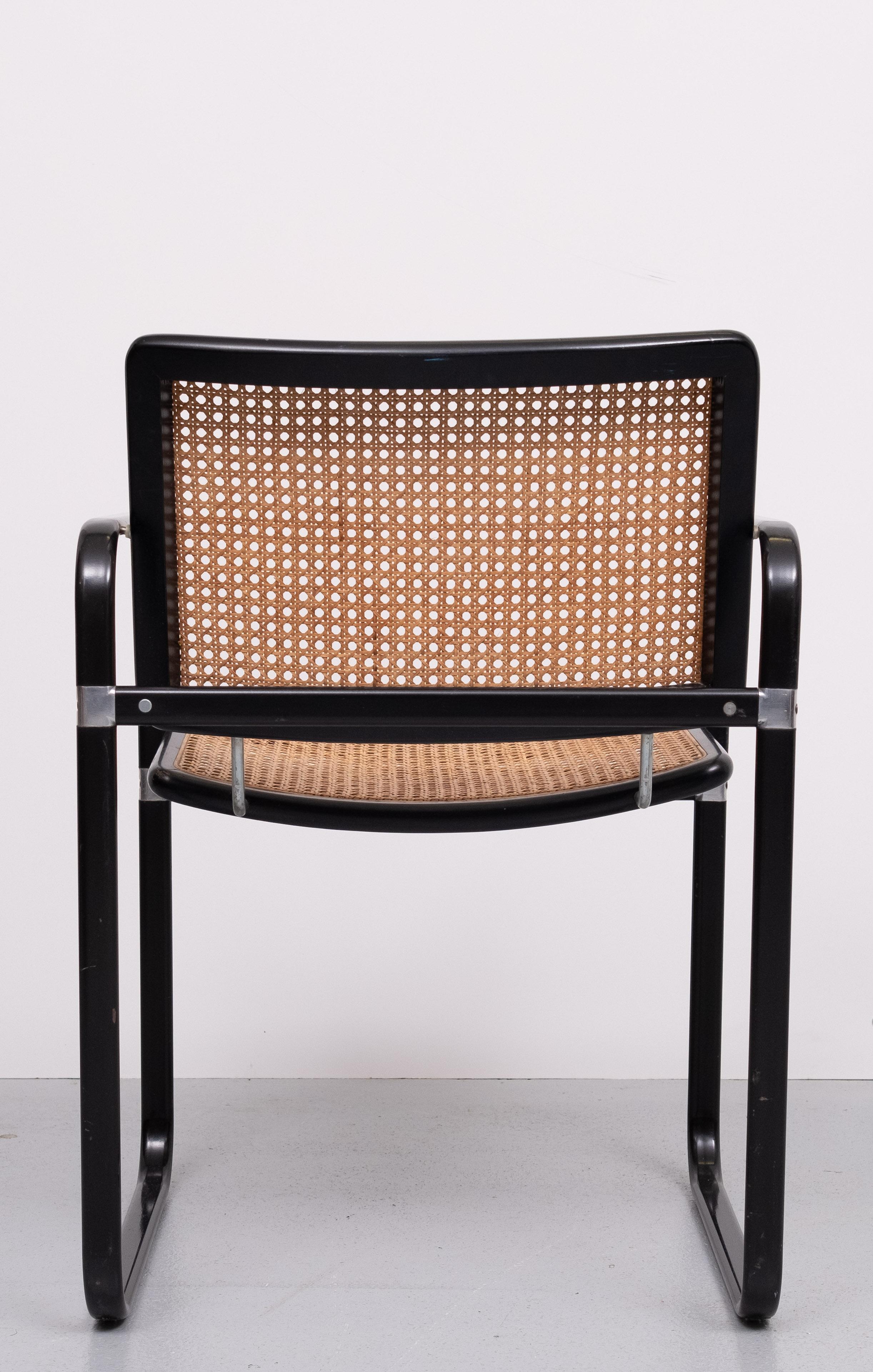 Wicker armchair Marcel Breuer style 1970s Italy In Good Condition For Sale In Den Haag, NL