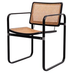 Sillón de mimbre estilo Marcel Breuer años 70 Italia