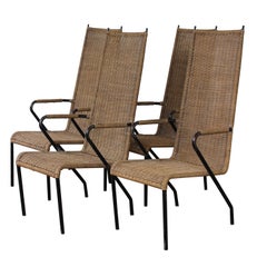 Wicker Armchairs, France, 1950s