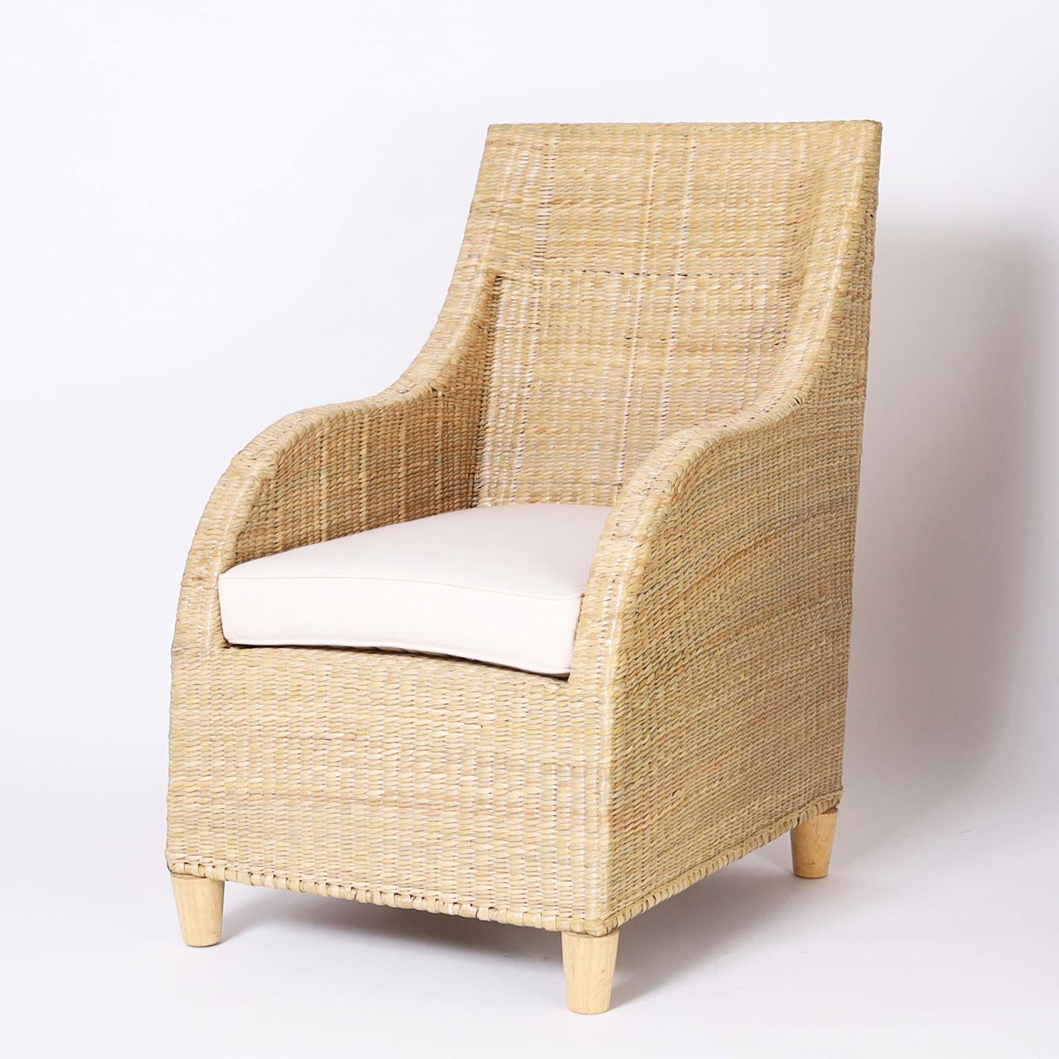 British Colonial Wicker Armchairs from the FS Flores Collection, Priced Individually For Sale