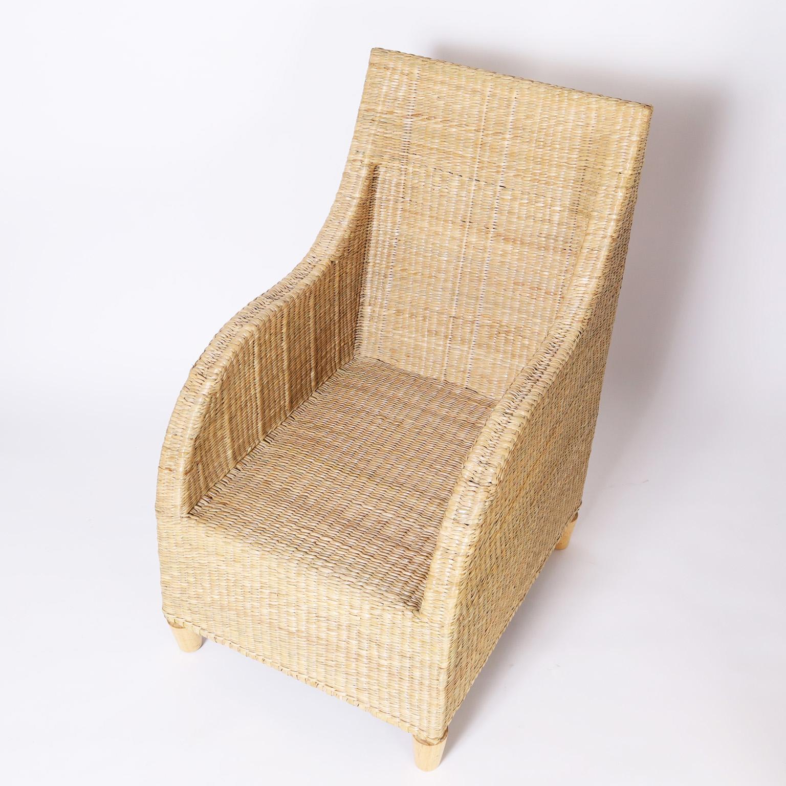 Wicker Armchairs from the FS Flores Collection, Priced Individually In Good Condition For Sale In Palm Beach, FL