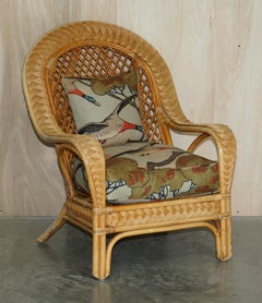 Table WICKER ARMCHAIRS STOOL TABLE SUITE rembourrée WiTH MULBERRY FLYING DUCKS FABRIC
