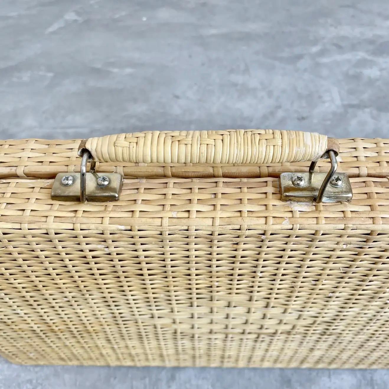 Wicker Backgammon Travel Set, 1960s 1