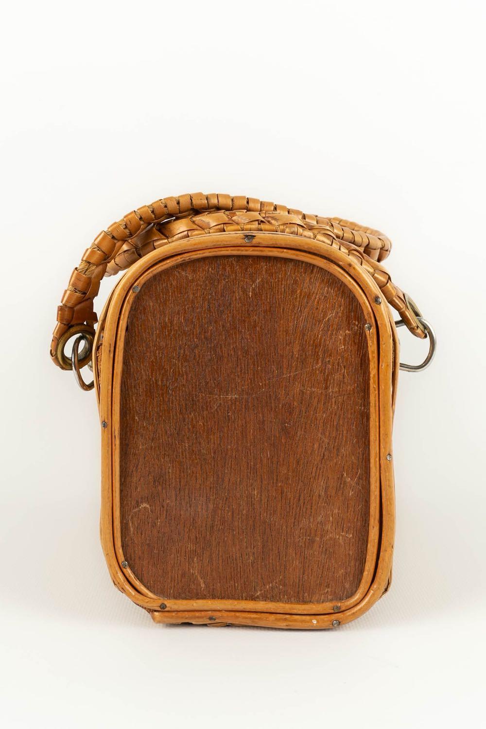 Brown Wicker bag For Sale