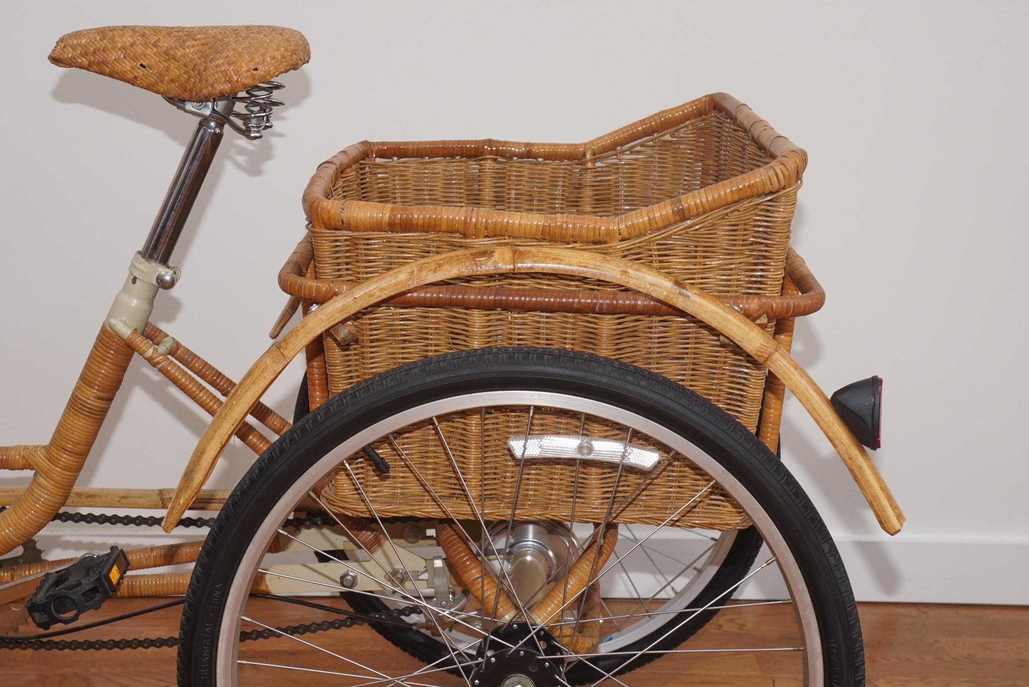 Modern Wicker & Bamboo Adult Tricycle For Sale
