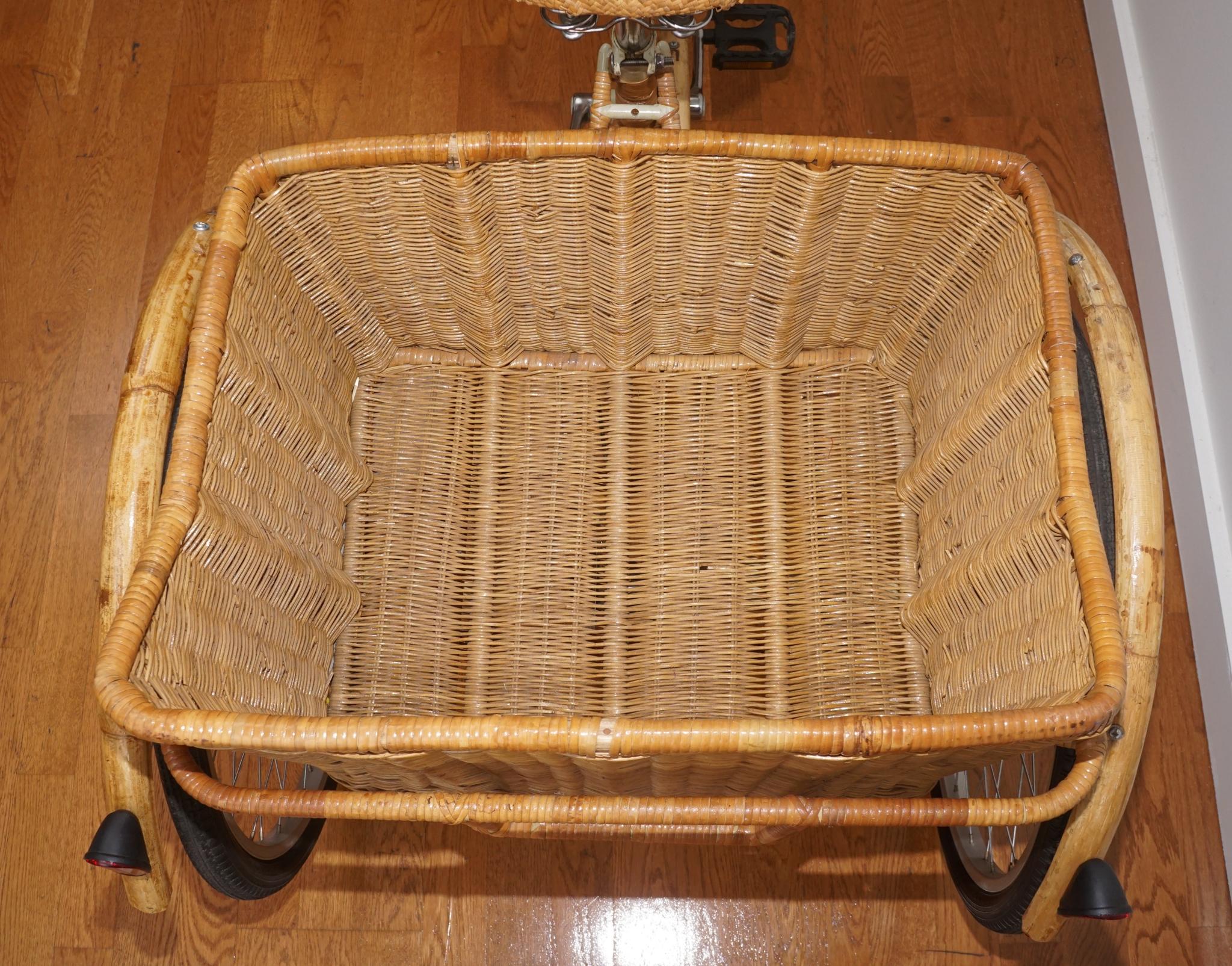 Wicker & Bamboo Adult Tricycle In Good Condition For Sale In Hudson, NY