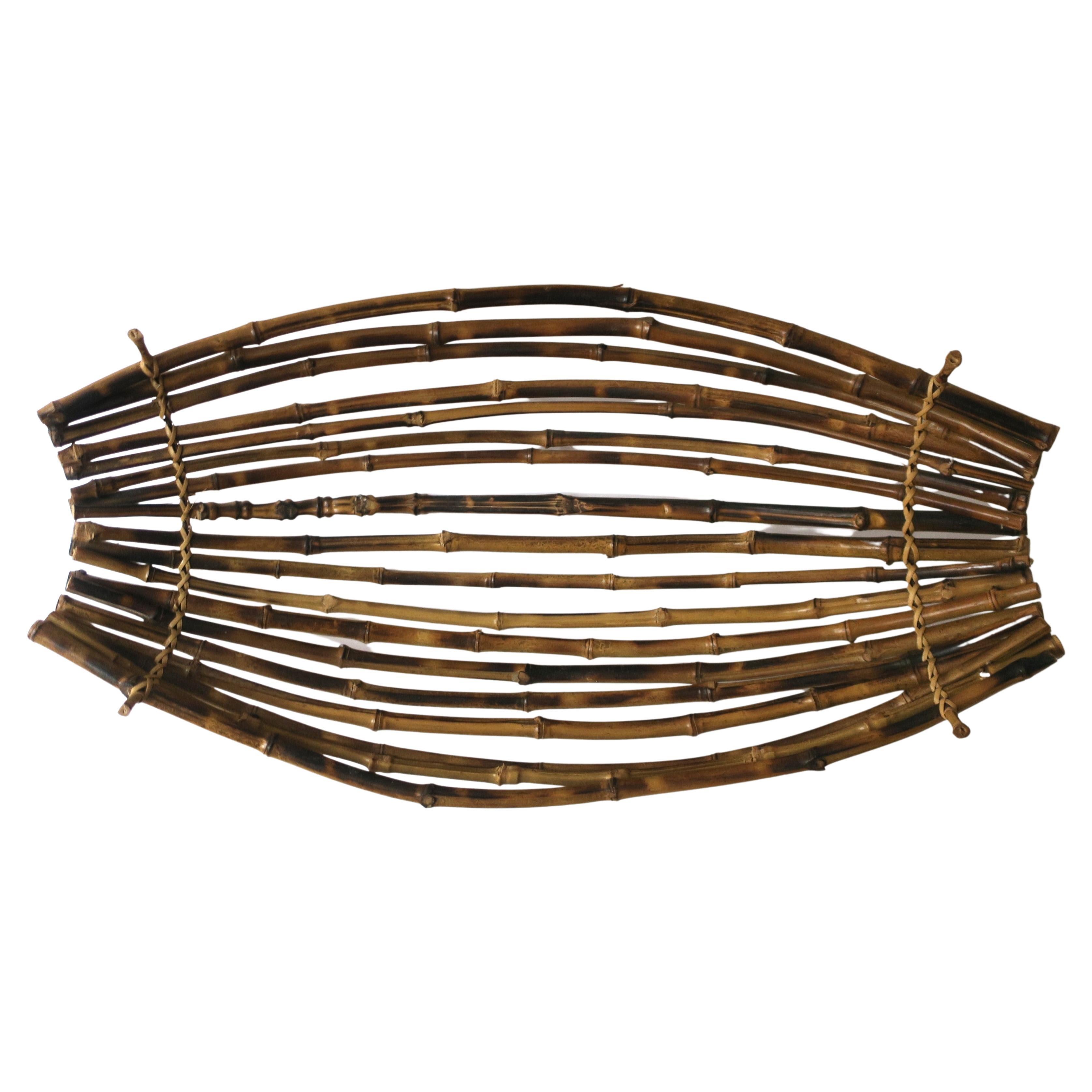 Japanese Wicker Bamboo Centerpiece Basket For Sale