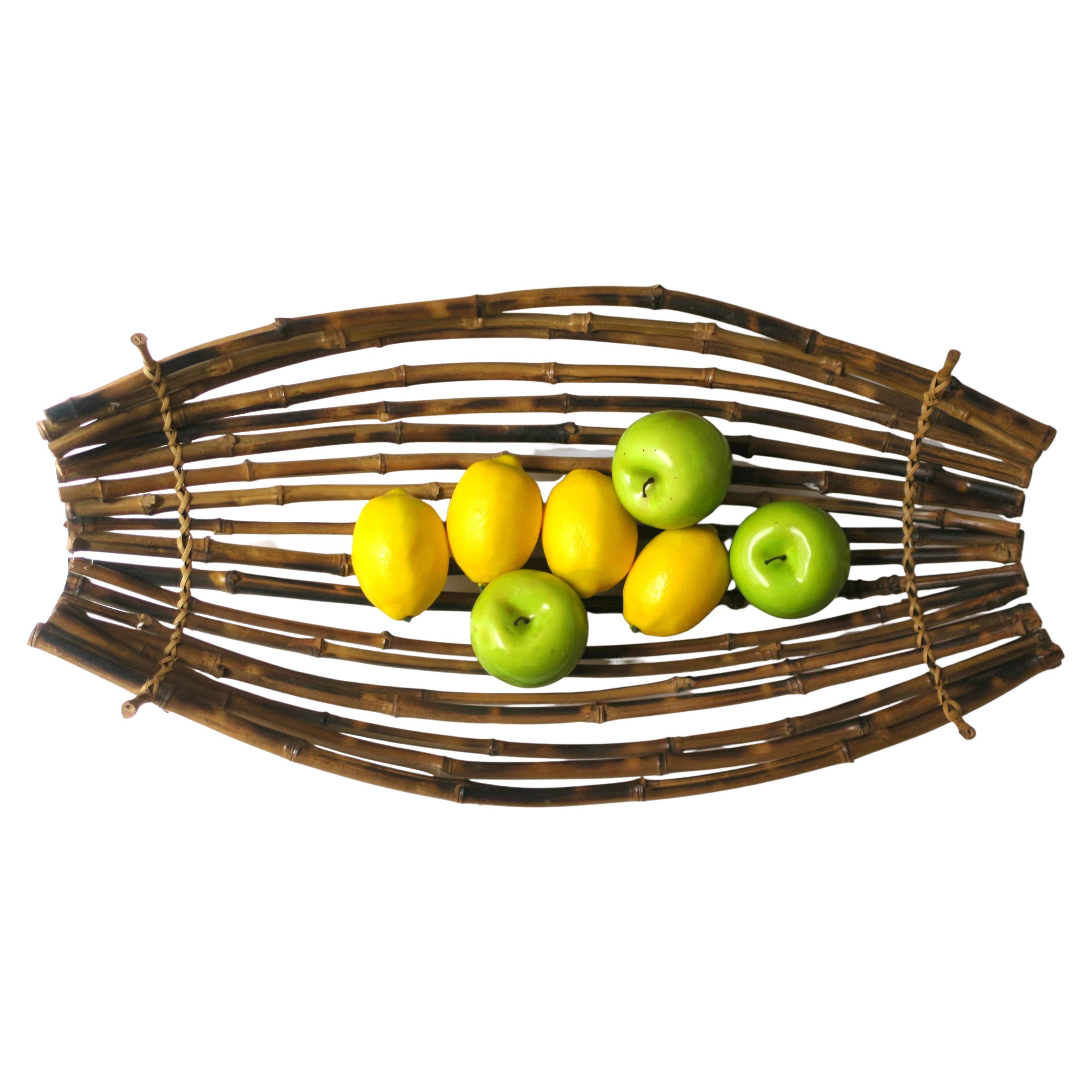 Wicker Bamboo Centerpiece Basket For Sale