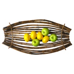 Vintage Wicker Bamboo Centerpiece Basket