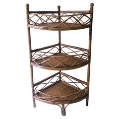Scaffale angolare Etagere in vimini e bambù