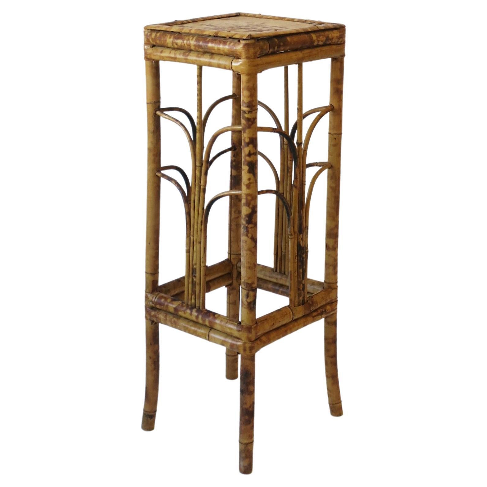 Wicker Bamboo Pedestal Column Pillar Stand