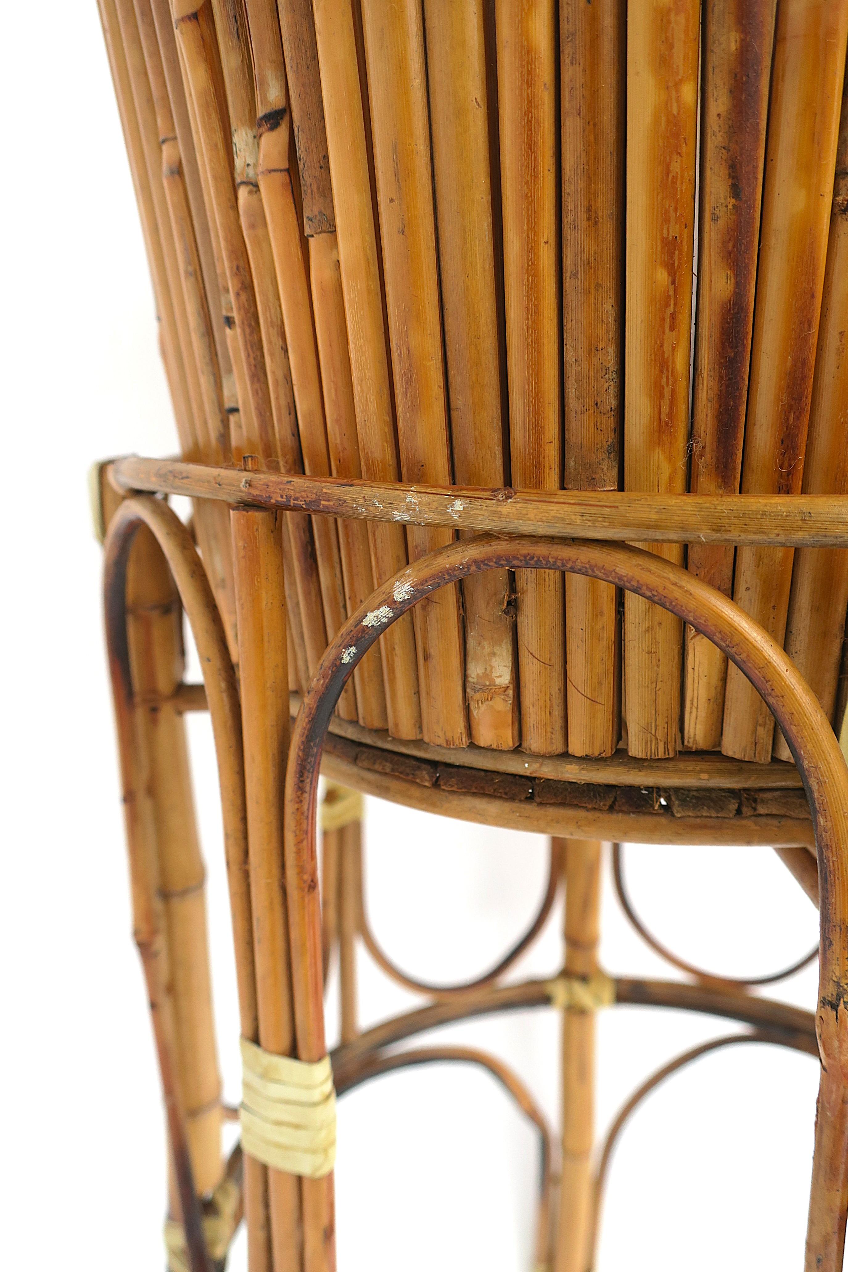 Wicker Bamboo Plant Stand Holder Cachepot For Sale 7