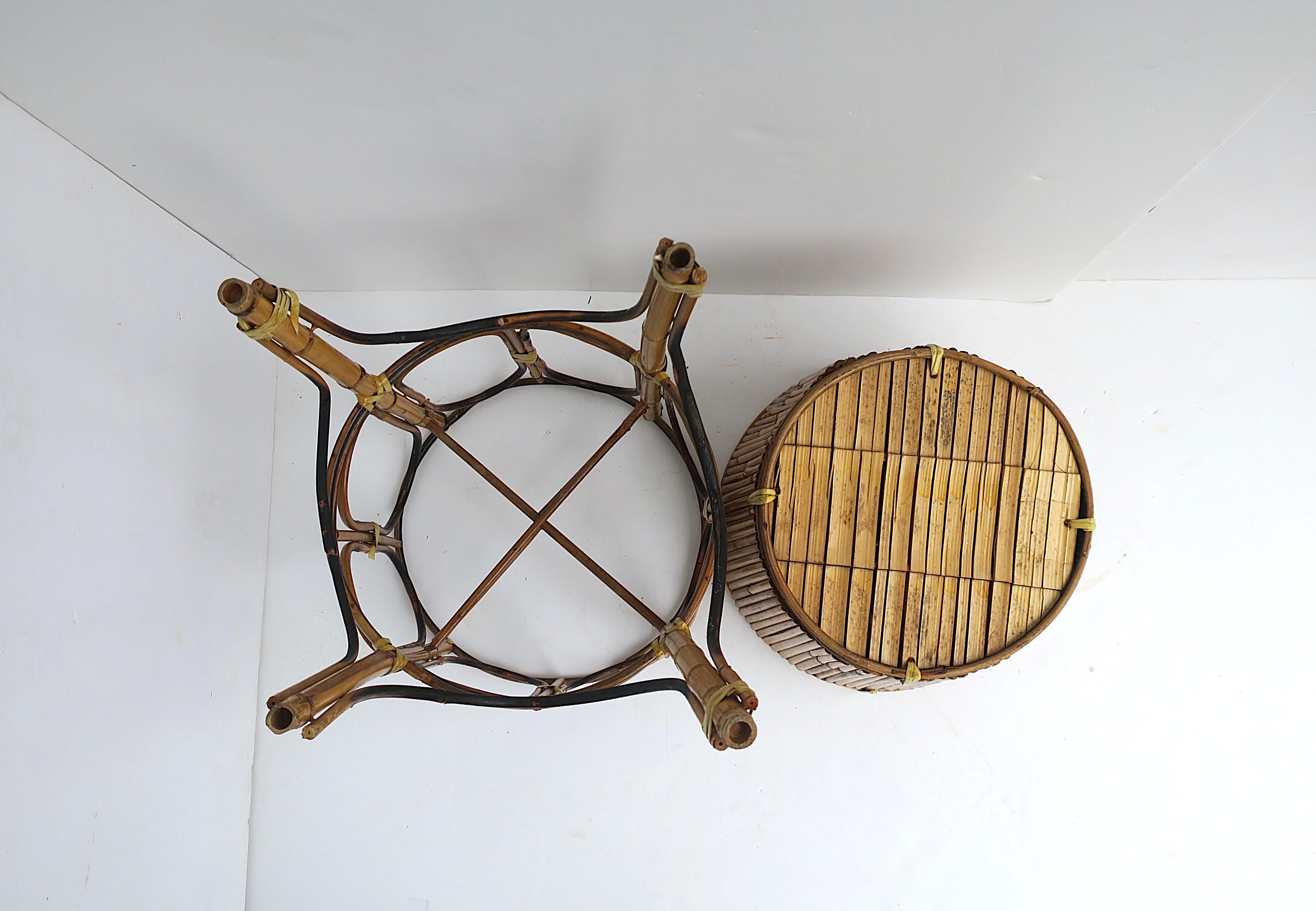 Wicker Bamboo Plant Stand Holder Cachepot For Sale 11