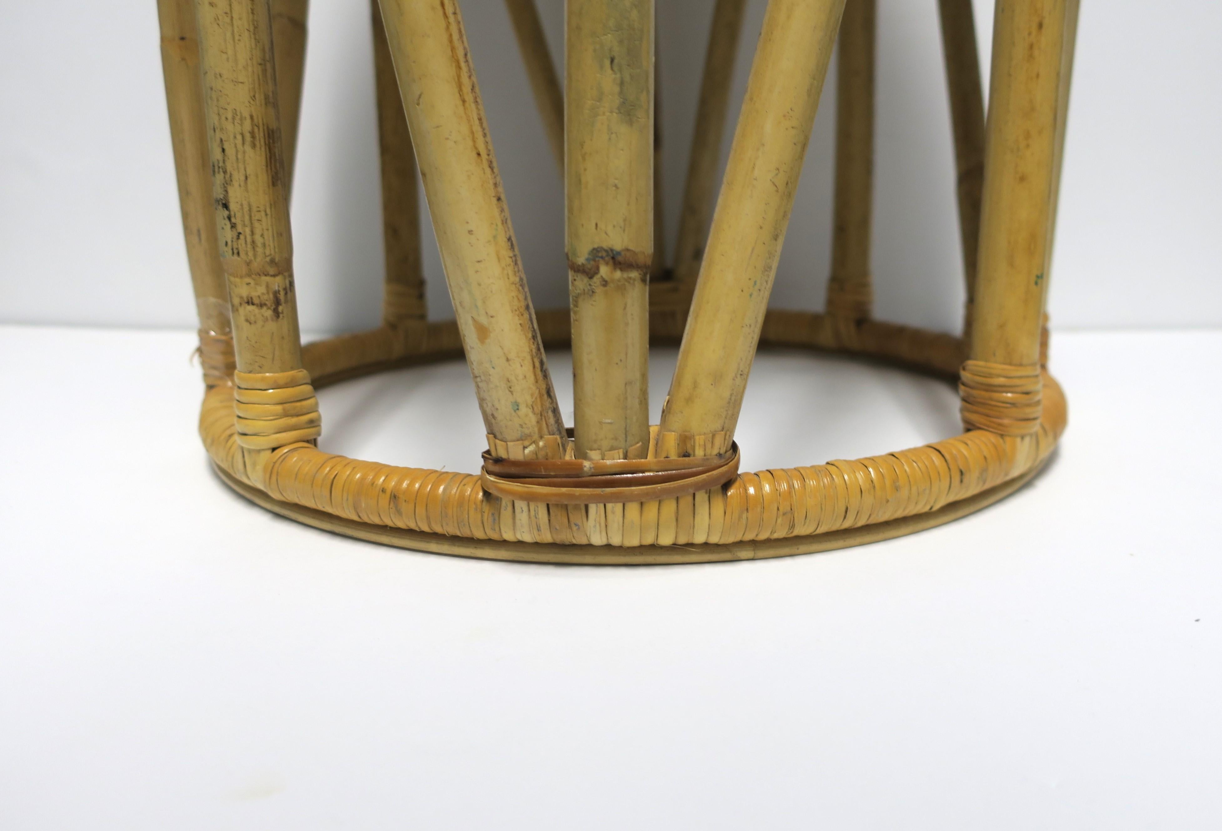 Wicker Bamboo Side Drinks Table or Stool 9