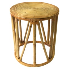 Wicker Bamboo Side Drinks Table or Stool