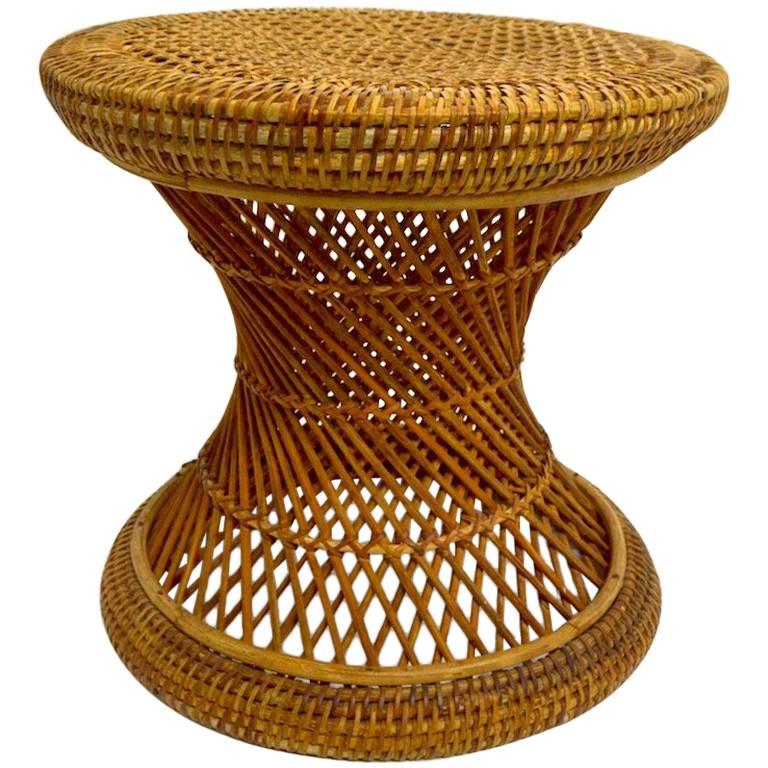 Wicker Bamboo Stools