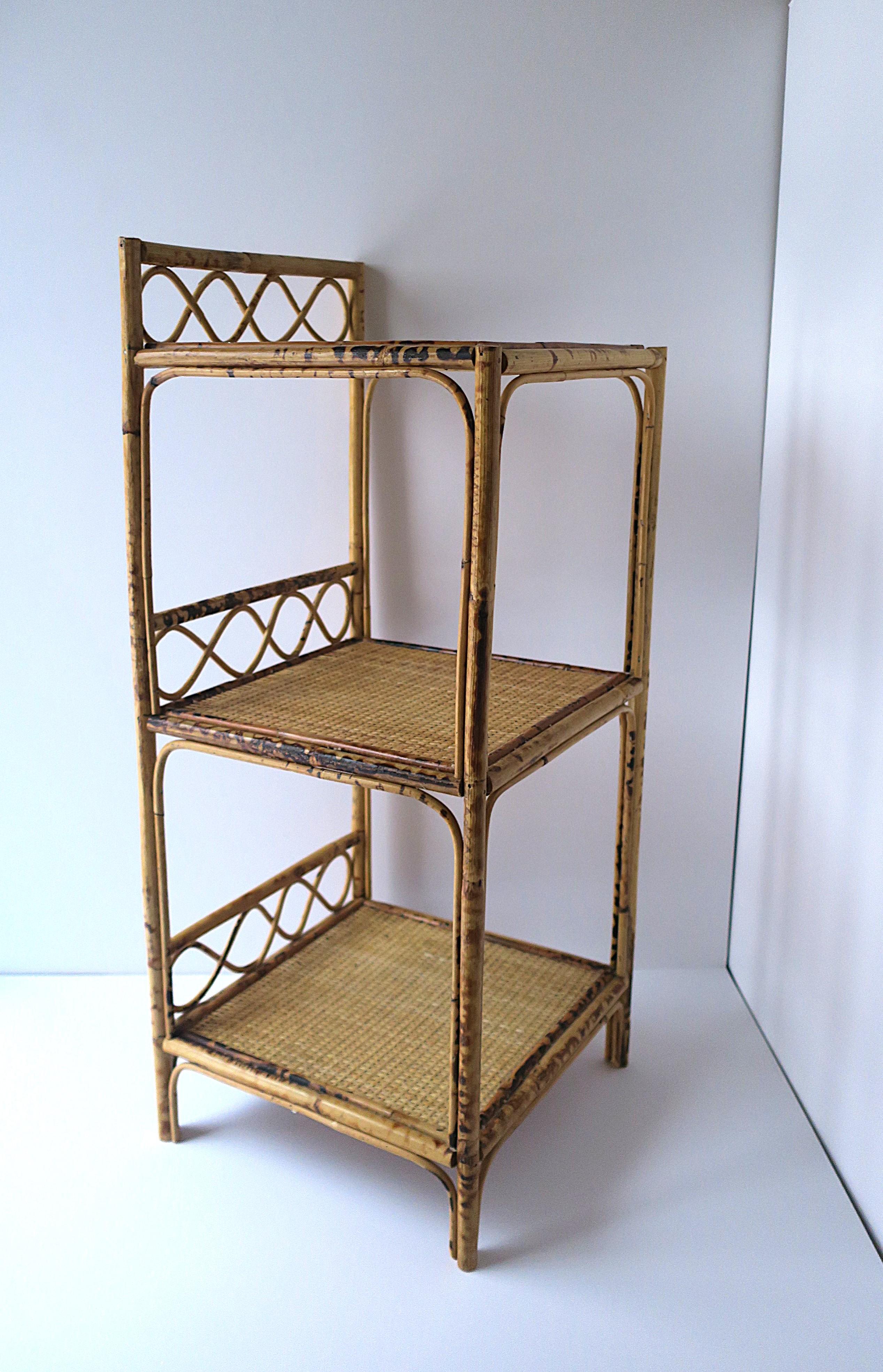 Wicker Bamboo Storage Shelves Étagère For Sale 9