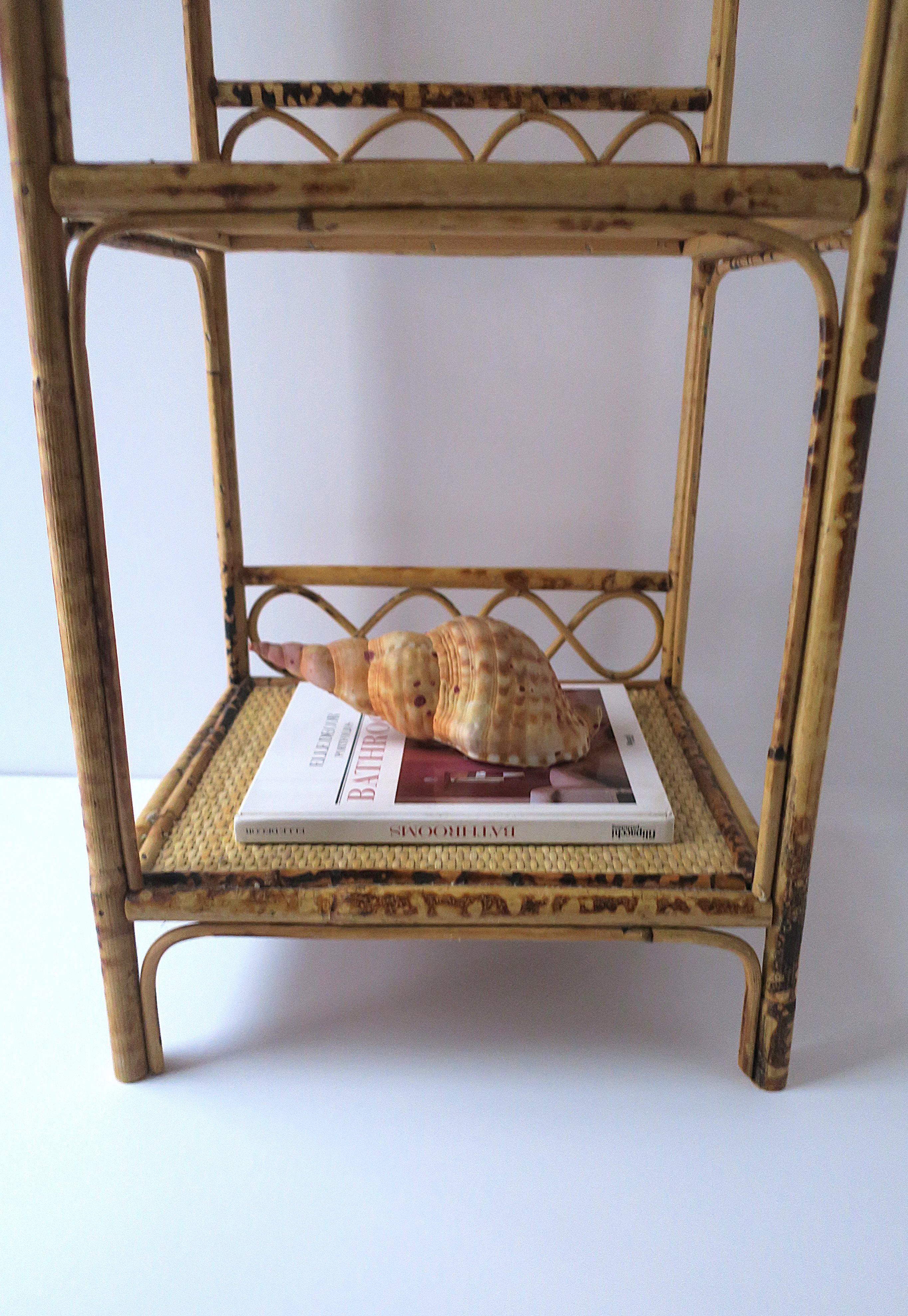 Wicker Bamboo Storage Shelves Étagère For Sale 3