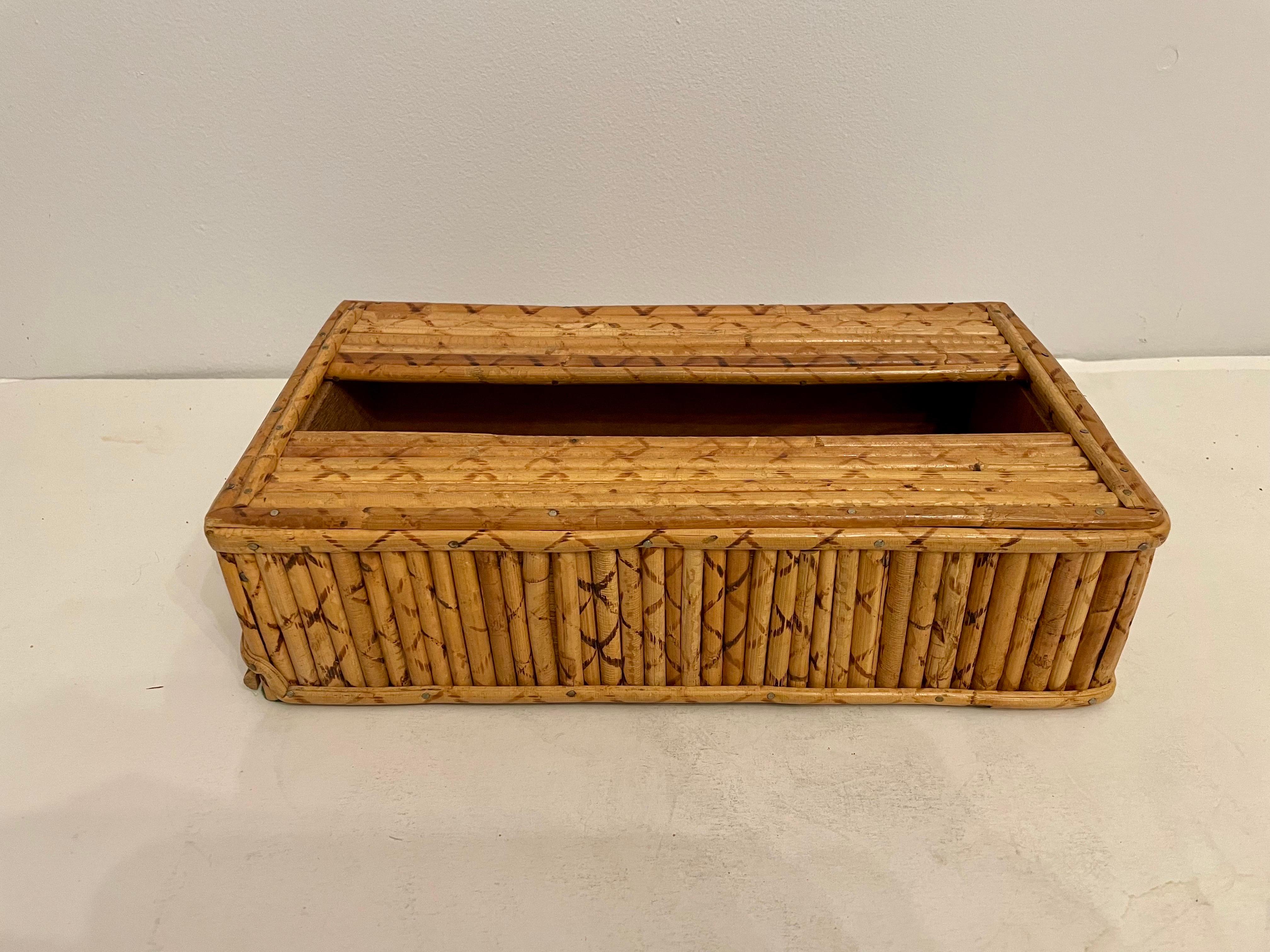 Funda de mimbre de bambú para cajas de pañuelos en venta 1