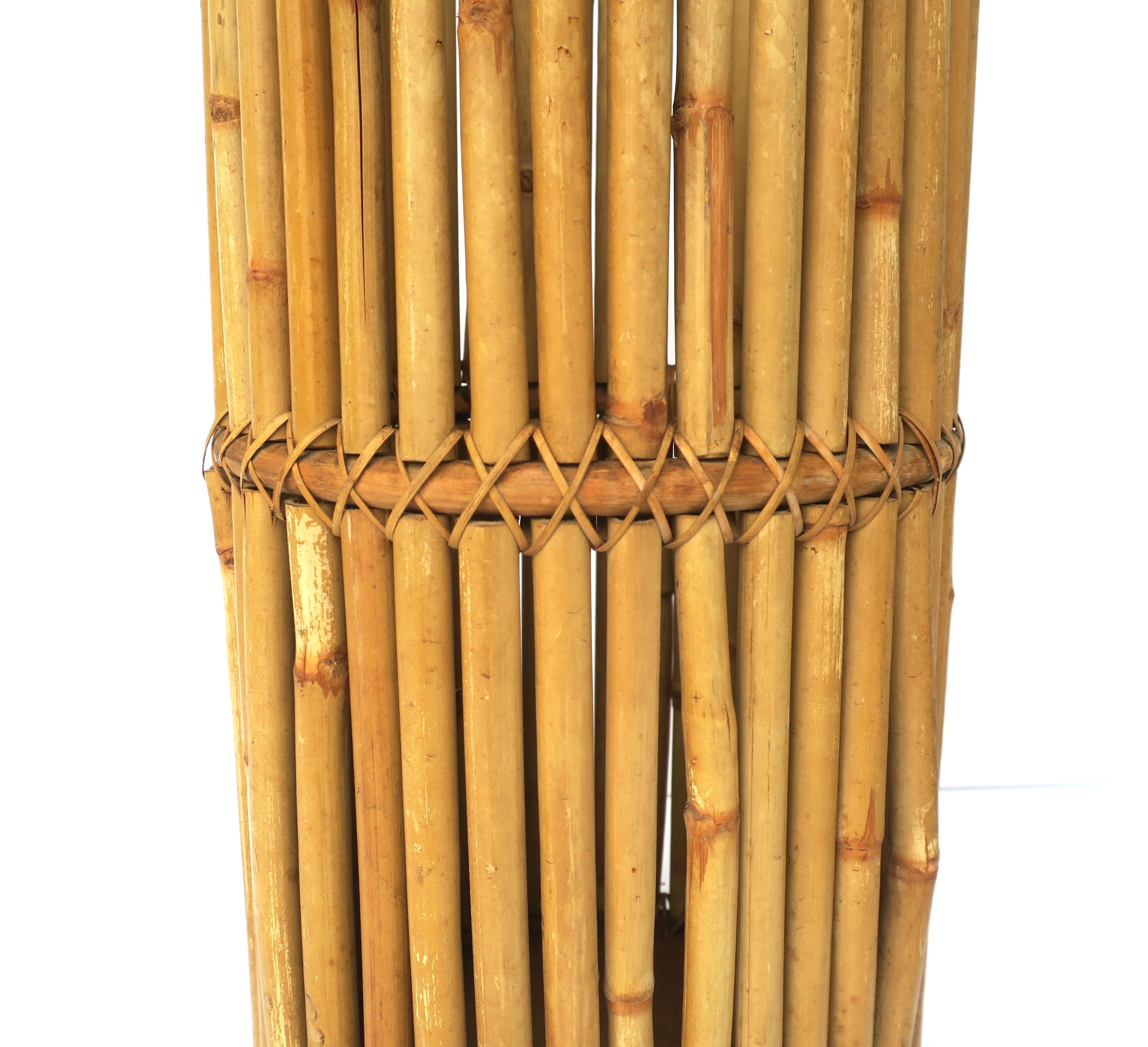 Wicker Bamboo Umbrella Holder Stand For Sale 4