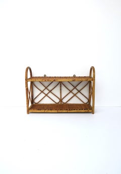 Wicker Bamboo Wall Shelf