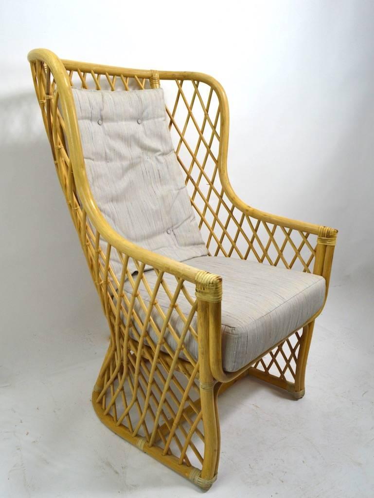Wicker Bamboo Weave Lounge Chair 1