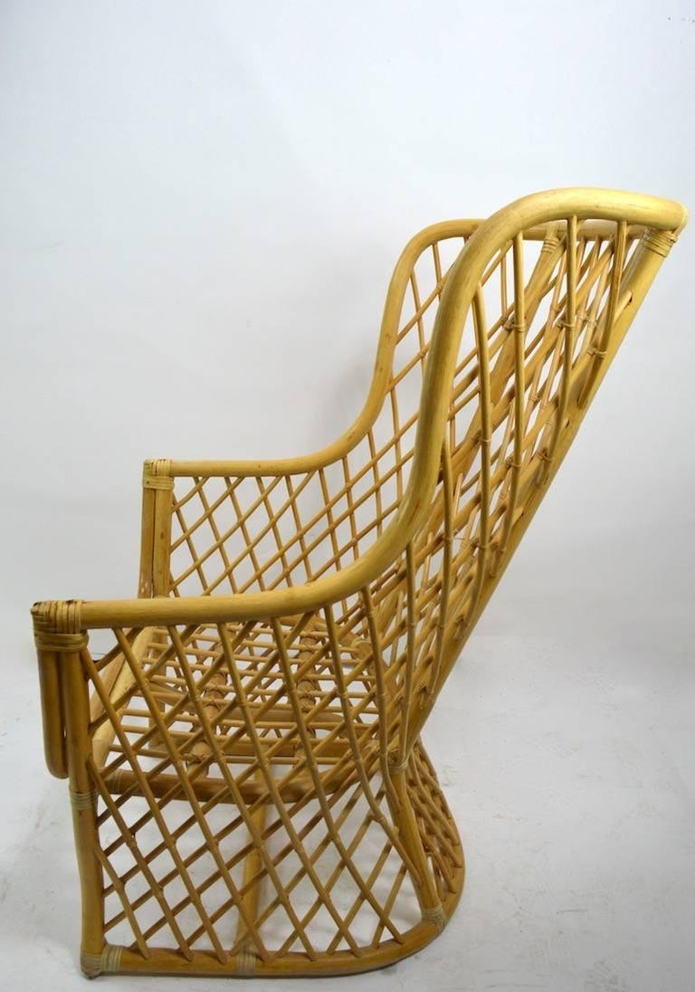 Wicker Bamboo Weave Lounge Chair at 1stDibs