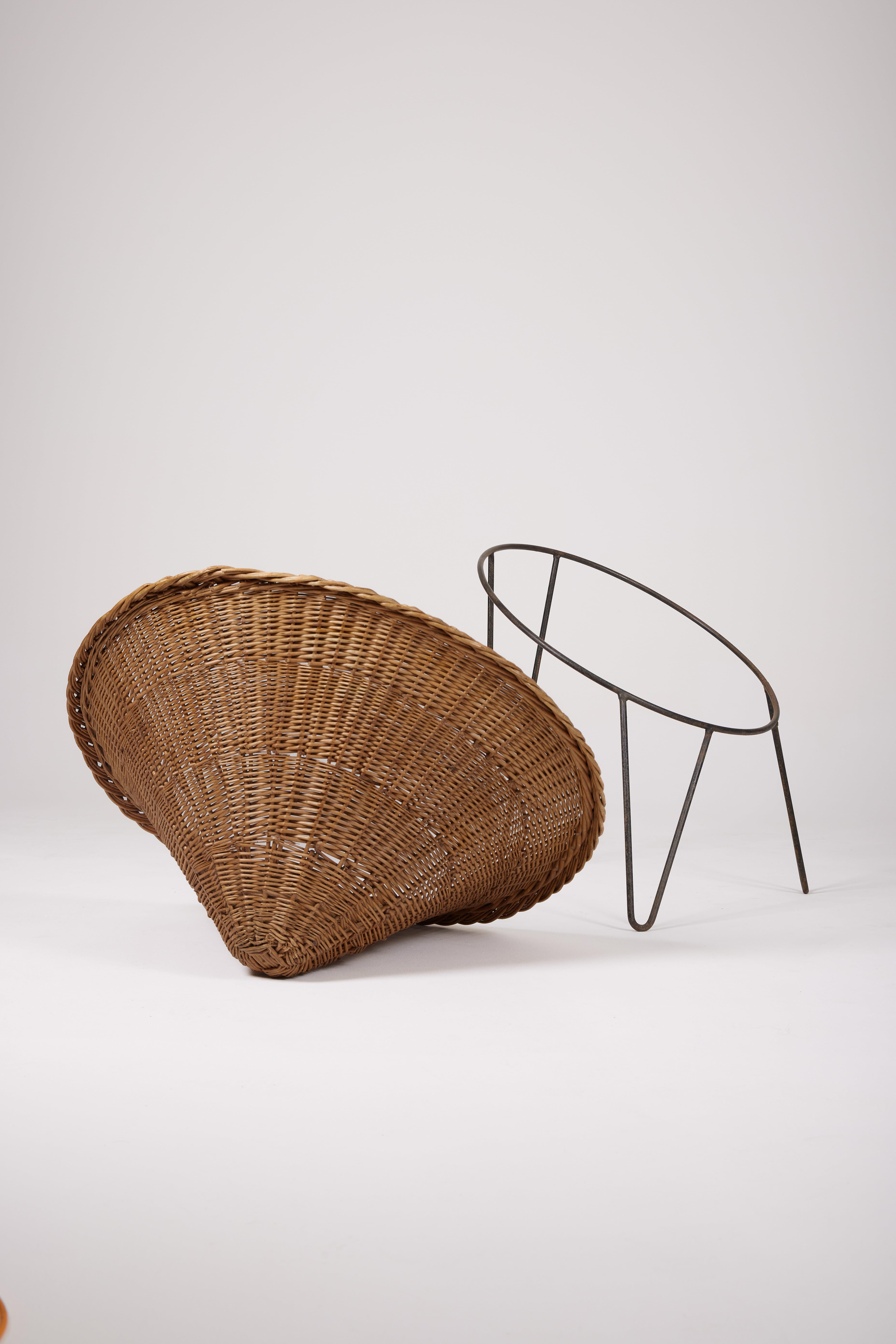 Wicker Basket Chair, 1970s 10