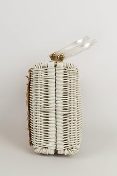 Wicker Basket Floral Bag, 1960s