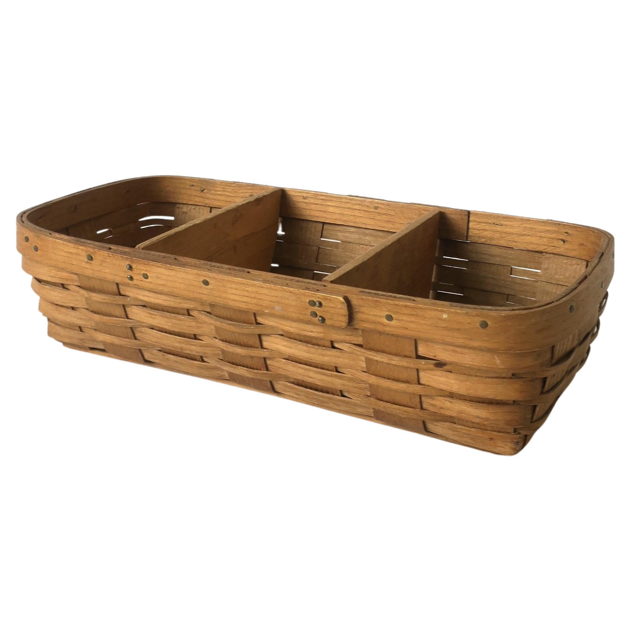 Wicker Splint Gathering Basket  For Sale