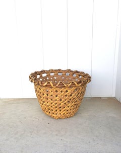 Wicker Basket Hamper Storage or Planter Cachepot