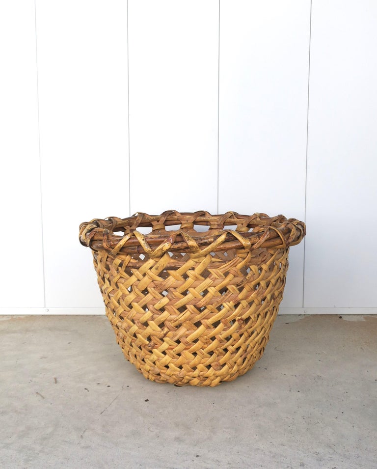 Wicker Basket Hamper Storage Piece or Cachepot For Sale at 1stDibs