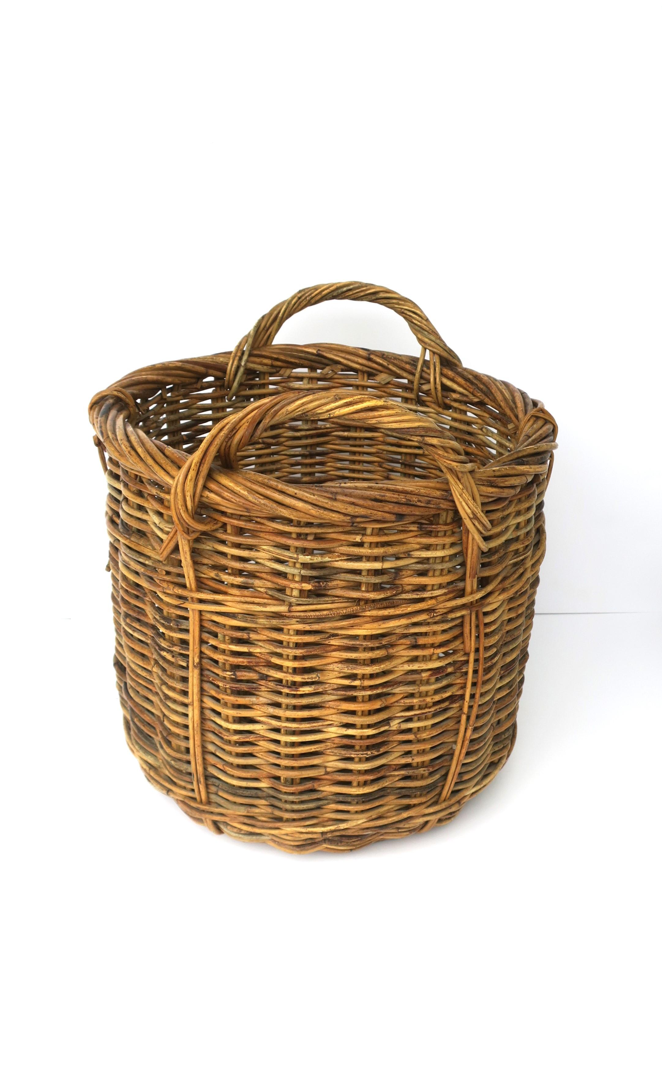 Wicker Basket Plant Potholder Cachepot or Storage For Sale 1