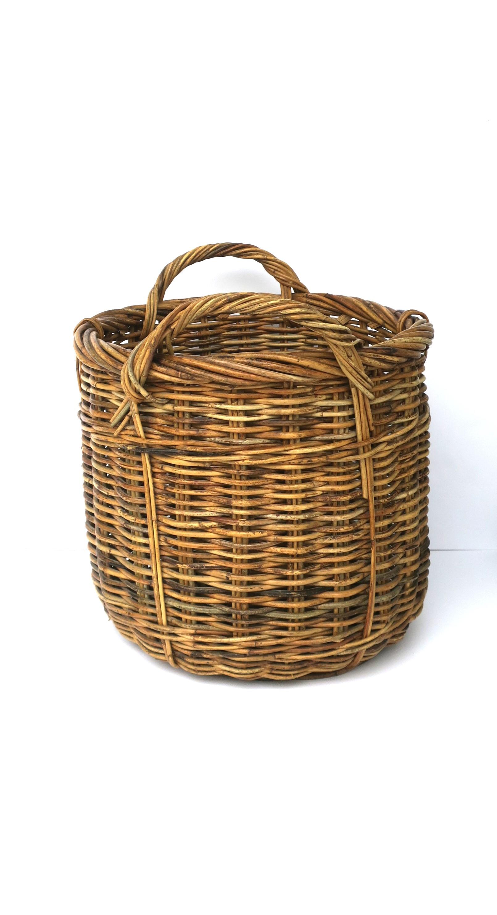 Wicker Basket Plant Potholder Cachepot or Storage For Sale 5