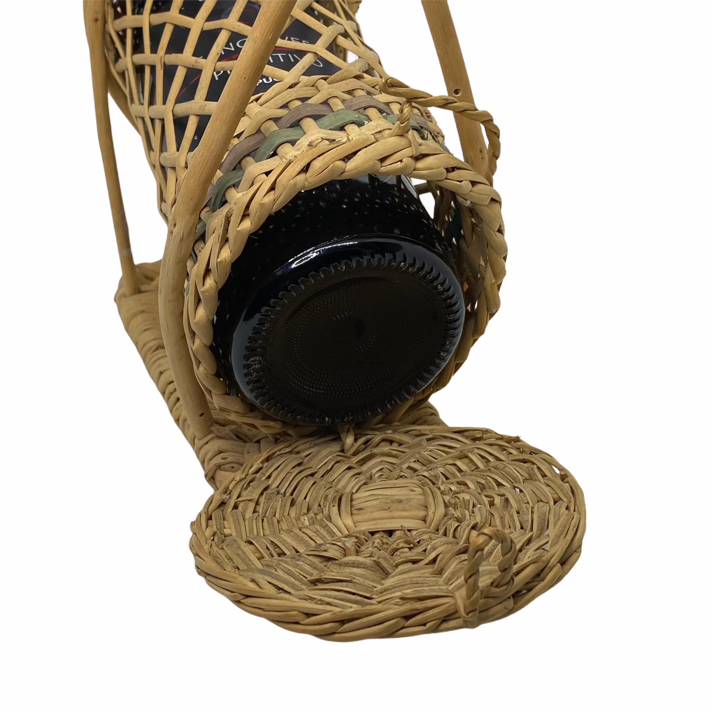 wicker wine holder