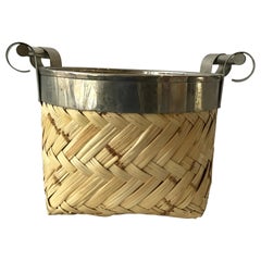 Wicker Basket with Metal Rim