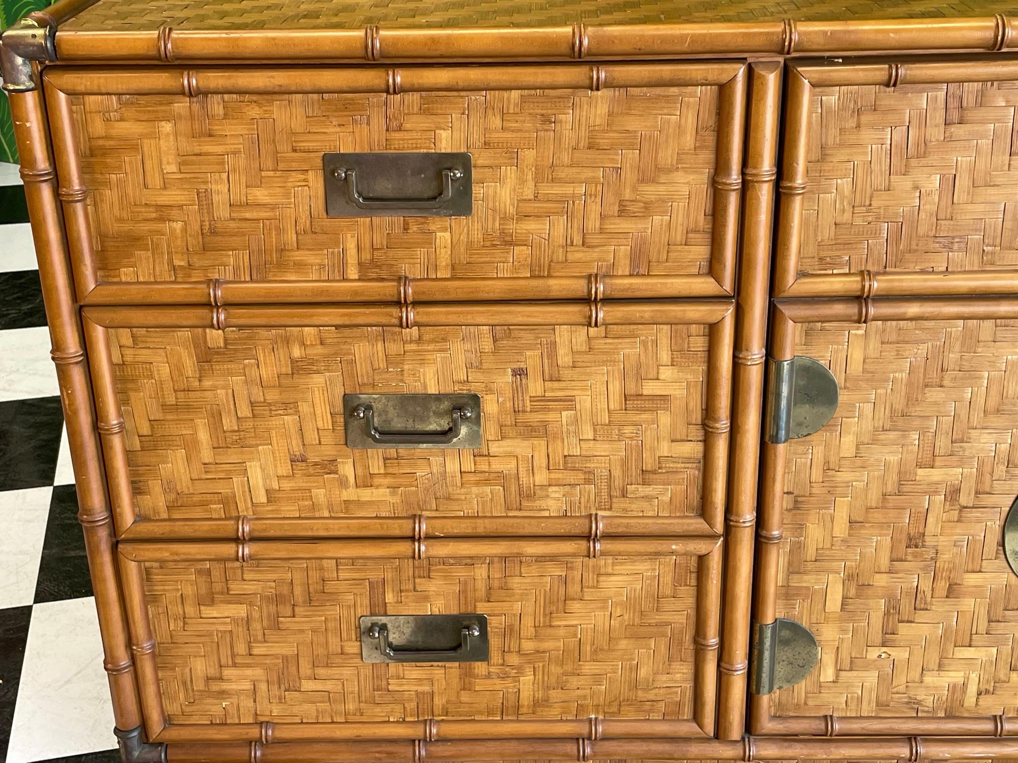 9 drawer rattan dresser