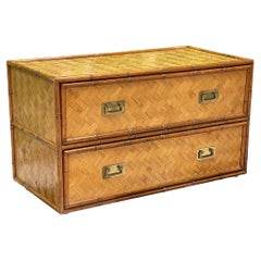 Used Wicker Basketweave and Faux Bamboo Dresser