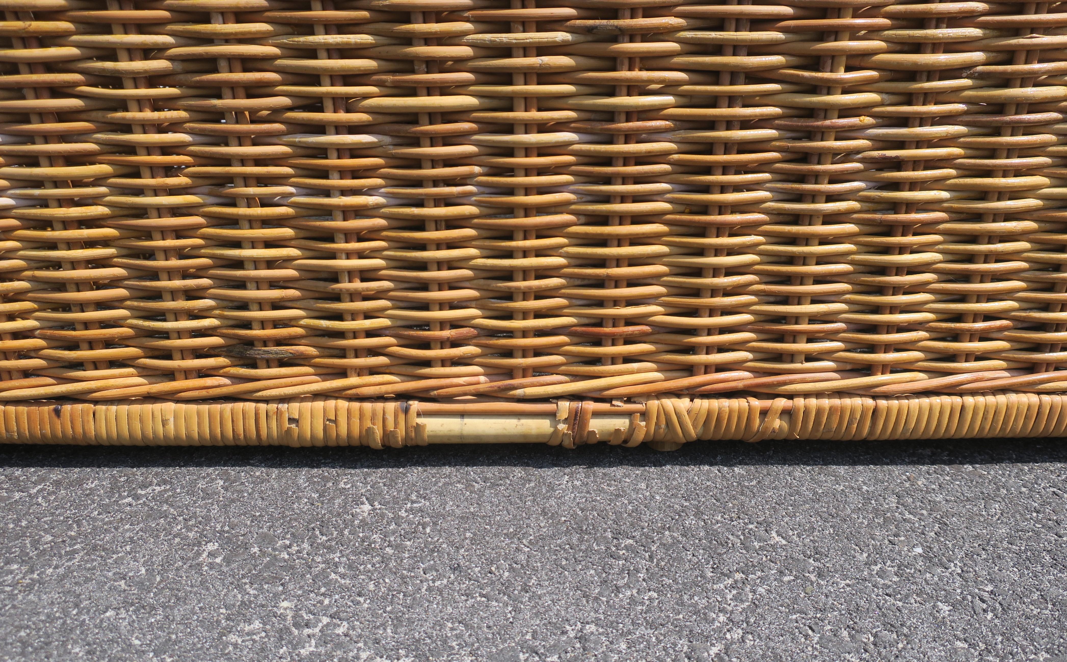 Wicker Bench or Ottoman For Sale 8